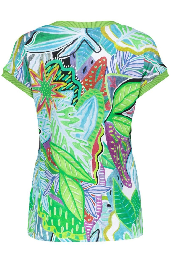 SARAH T SHIRT MET PRINT 52447 60 000608 TURQUOISE/GREEN
